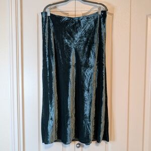 J. Crew Gwyneth Slip Skirt in Green Velvet | NWT | LG